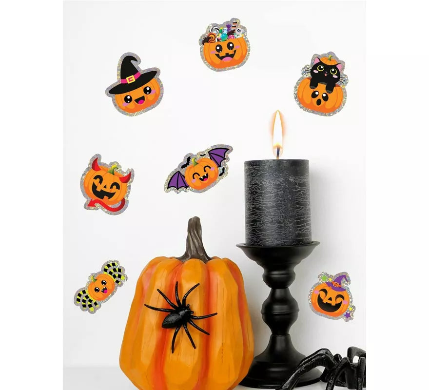 Translation missing: es.Pegatinas Calabaza Surtidas Halloween Holográficas