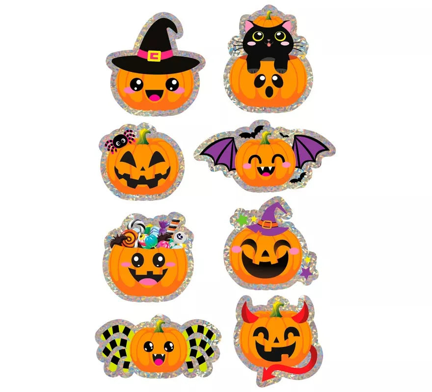 Translation missing: es.Pegatinas Calabaza Surtidas Halloween Holográficas