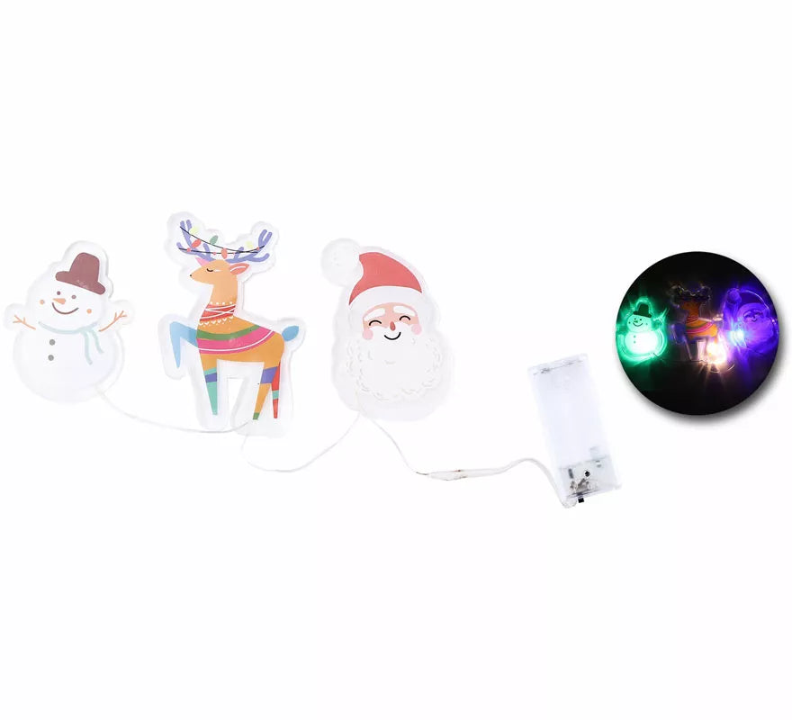 Translation missing: es.Pegatinas Gel Led 3 Figuritas Alegres de Navidad de 15x30 cm