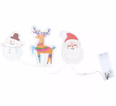 Pegatinas Gel Led 3 Figuritas Alegres de Navidad de 15x30 cm