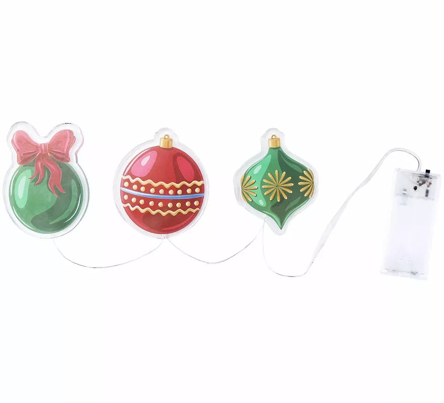 Pegatinas Gel Led 3 Figuritas Bolas de Árbol de 15x30 cm