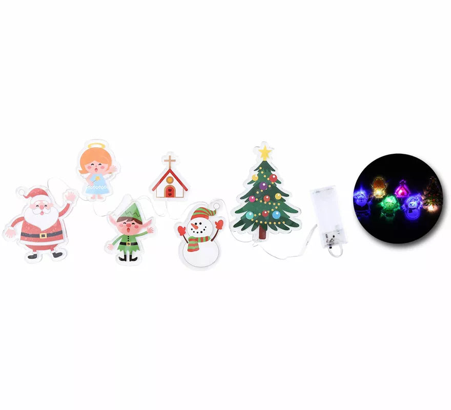 Translation missing: es.Pegatinas Gel Led 6 Figuritas Graciosas de Navidad de 15x35 cm