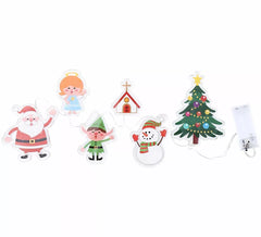 Pegatinas Gel Led 6 Figuritas Graciosas de Navidad de 15x35 cm