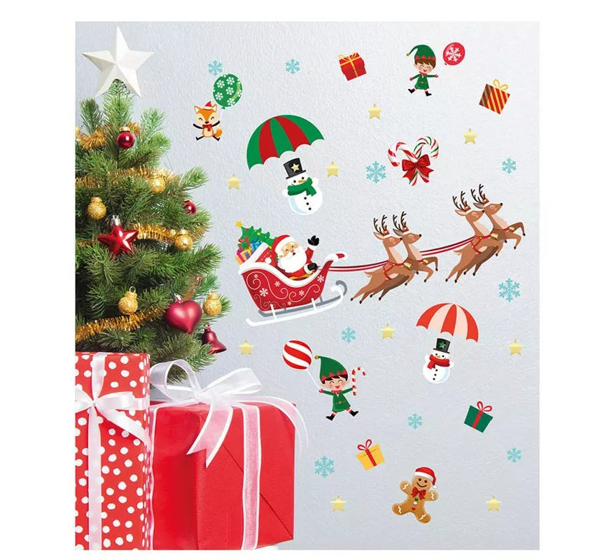 Translation missing: es.Pegatinas Trineo de Papá Noel adhesivas para pared de 25x70 cm
