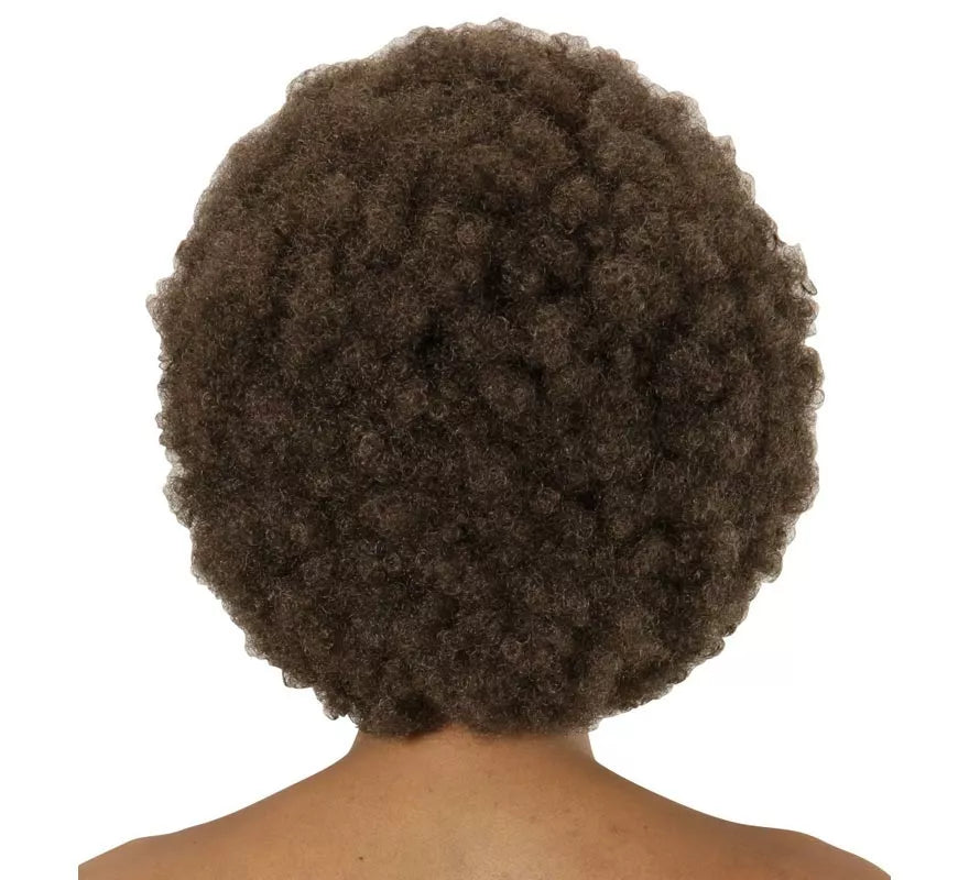 Translation missing: es.Peluca Afro castaña ajustable y lavable adulto