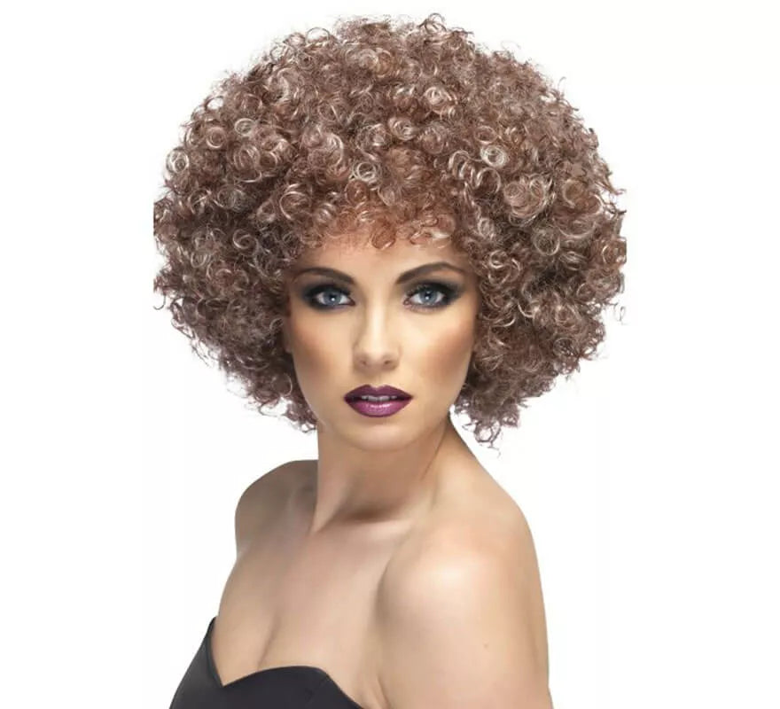 Translation missing: es.Peluca Afro color Castaño Cobrizo a mechas