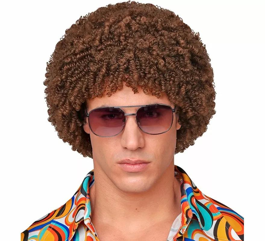 Translation missing: es.Peluca Afro Disco Años 70 marrón