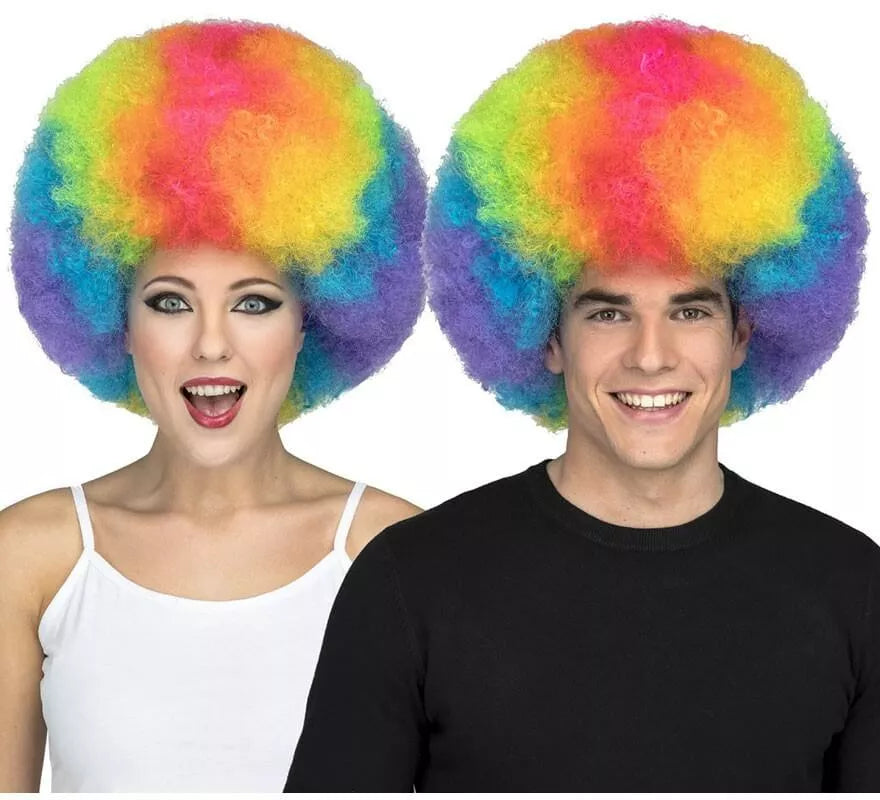 Translation missing: es.Peluca Afro Multicolor Extra grande