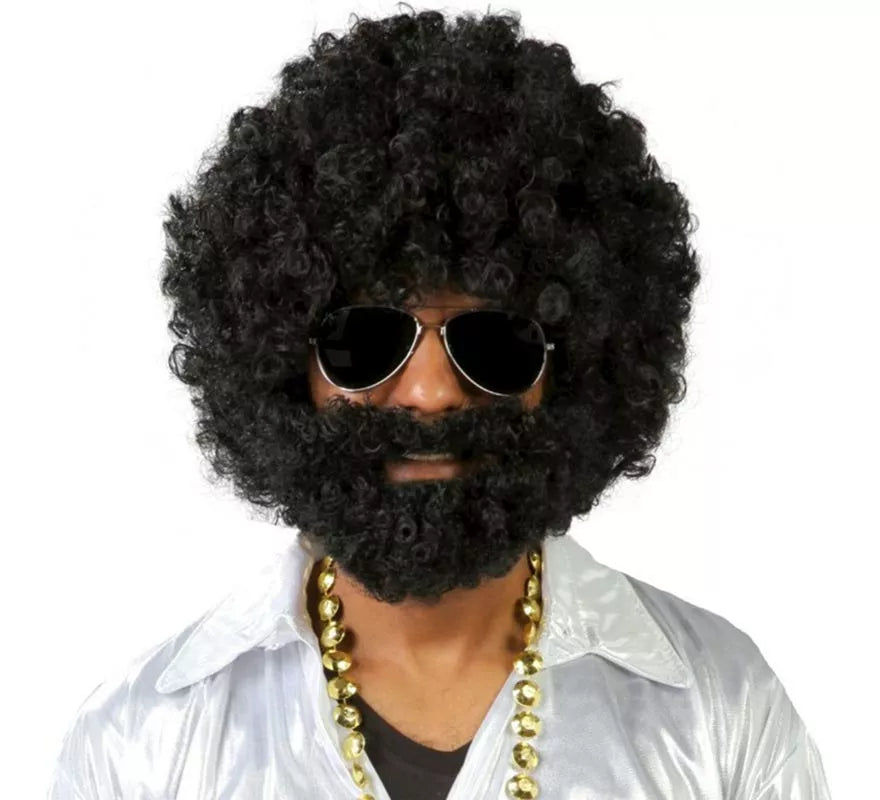 Translation missing: es.Peluca afro negra con barba de Vagabundo