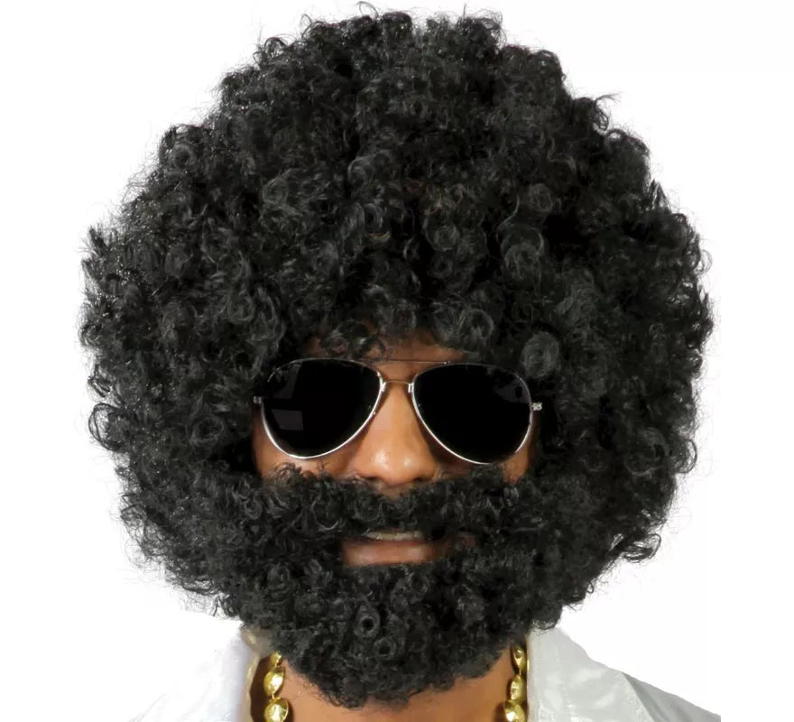 Translation missing: es.Peluca afro negra con barba de Vagabundo
