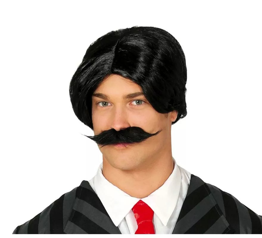 Translation missing: es.Peluca Años 80 Negra con Bigote
