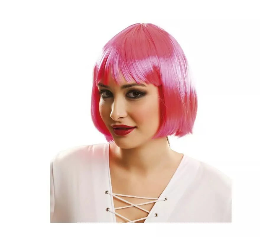 Translation missing: es.Peluca Cabaret rosa con flequillo