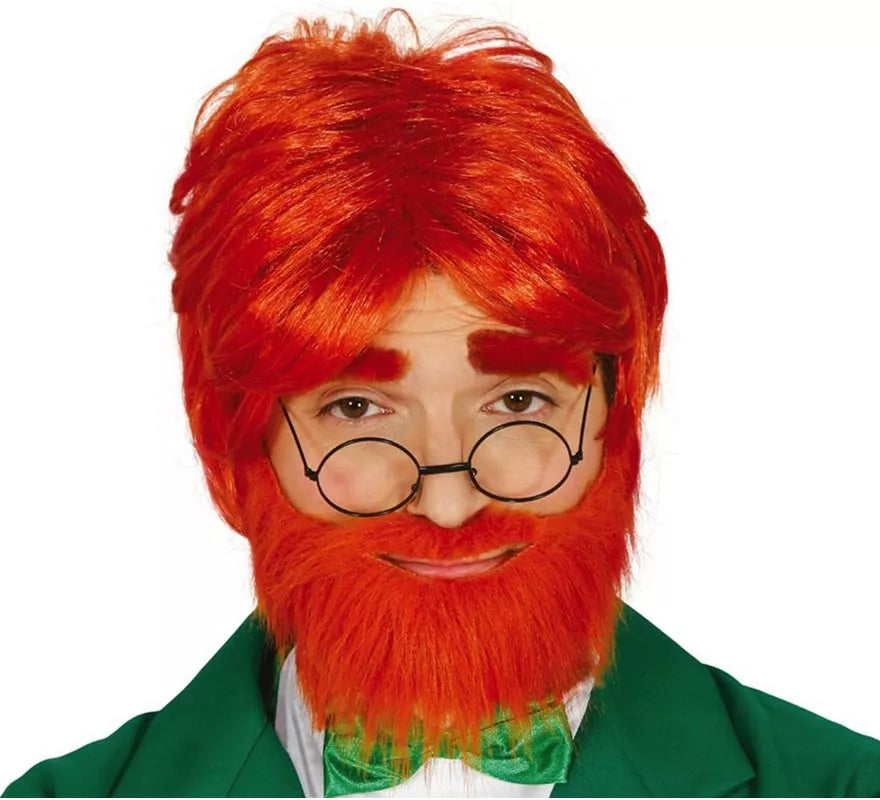 Peluca con barba pelirroja