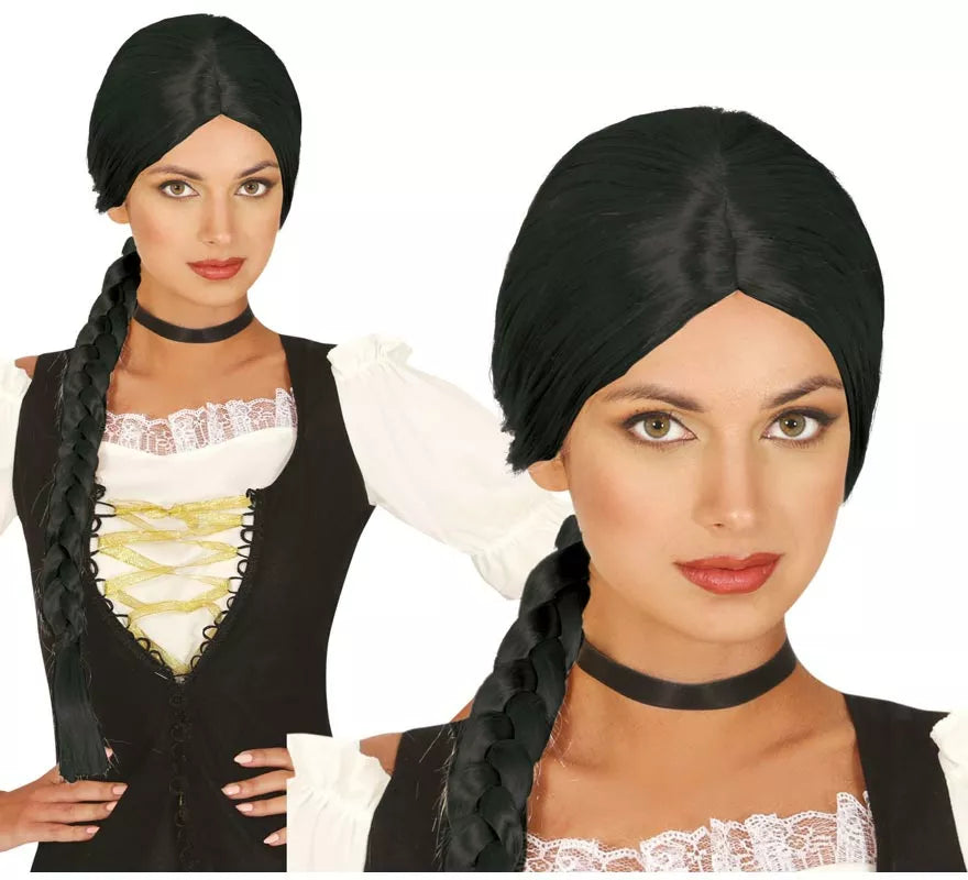 Translation missing: es.Peluca con trenza negra de India o Tabenera