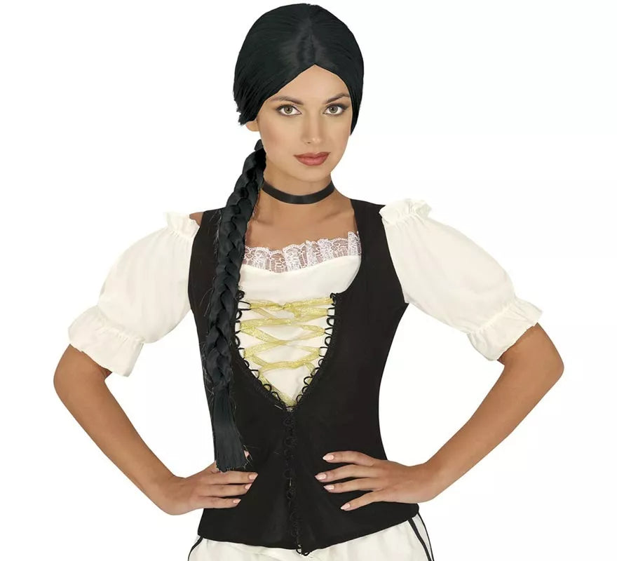 Translation missing: es.Peluca con trenza negra de India o Tabenera