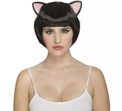 Peluca Corta con Orejas de Gatita