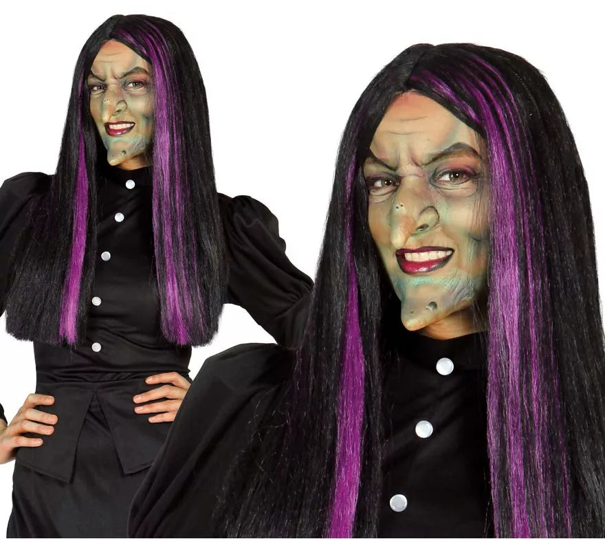 Translation missing: es.Peluca de Bruja con mechas lilas para Halloween