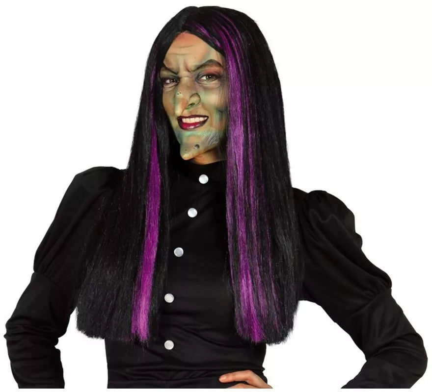Translation missing: es.Peluca de Bruja con mechas lilas para Halloween