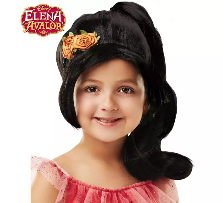 Translation missing: es.Peluca de Elena De Avalor con flor de Disney para niña
