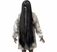 Peluca de Espíritu Maligno negra de 100 cm
