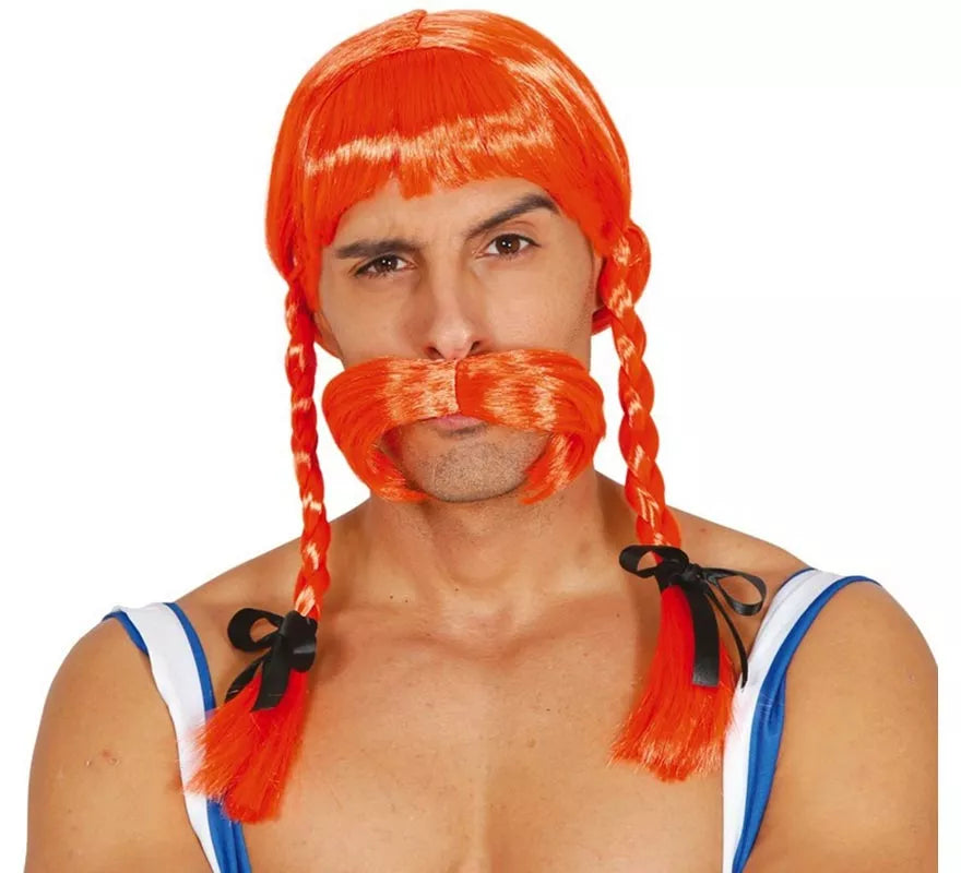 Translation missing: es.Peluca de Galo forzudo con trenzas y bigote