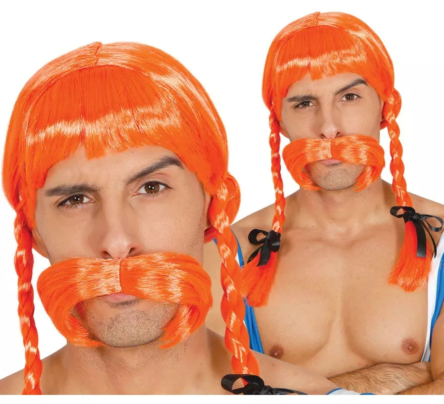 Translation missing: es.Peluca de Galo forzudo con trenzas y bigote