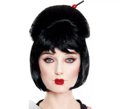 Peluca de Geisha Japonesa Corta negra