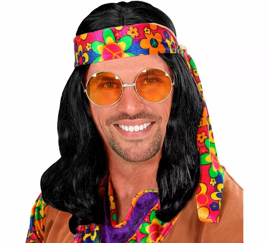 Translation missing: es.Peluca de Hippie negra con Bandana