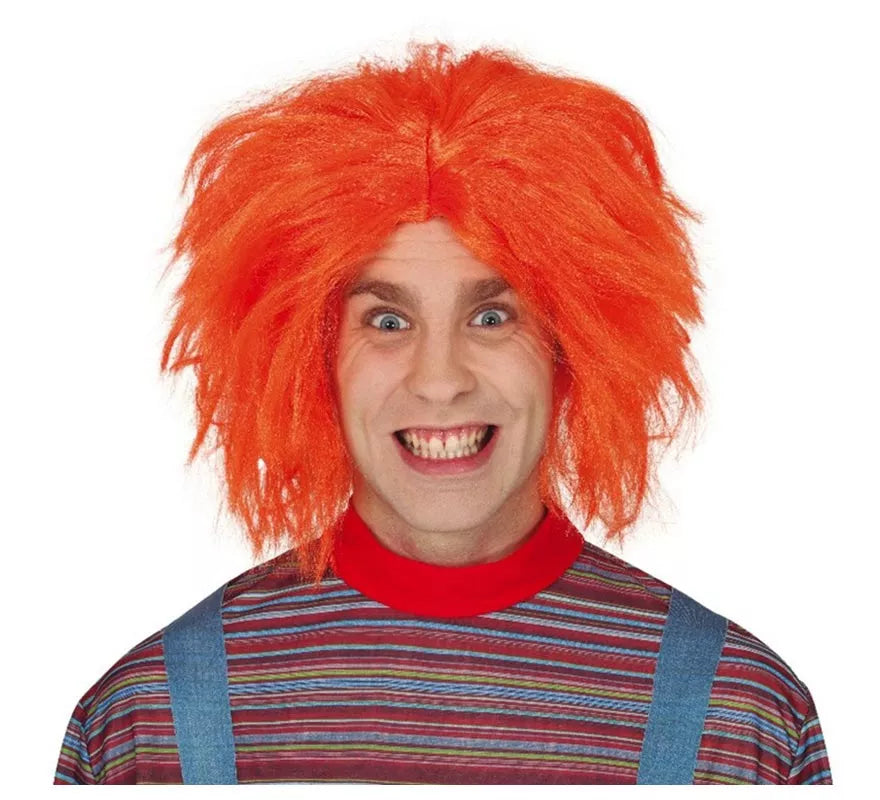 Peluca de Muñeco Diabólico Naranja