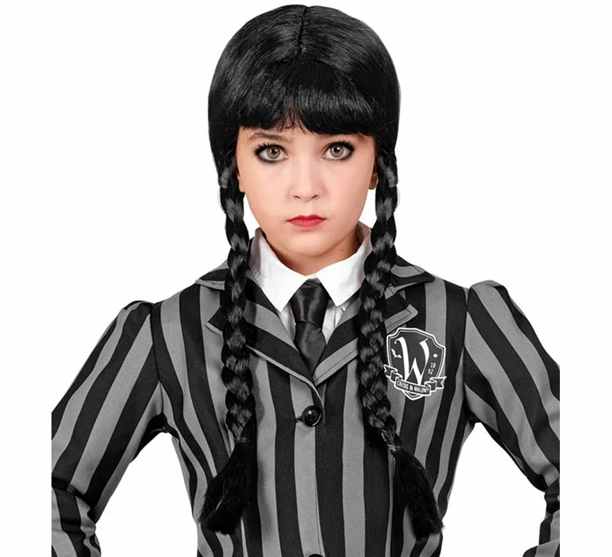 Peluca de Niña Siniestra con Trenzas