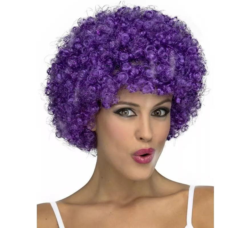 Peluca de Payasa Rizada Morada