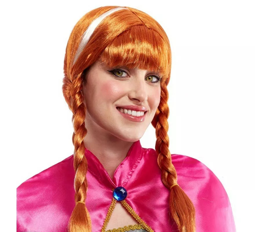 Translation missing: es.Peluca de Princesa de hielo roja con trenzas