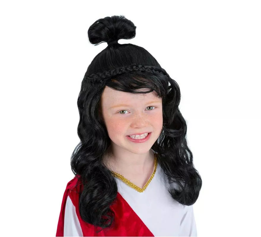Translation missing: es.Peluca de Princesa Griega negra infantil