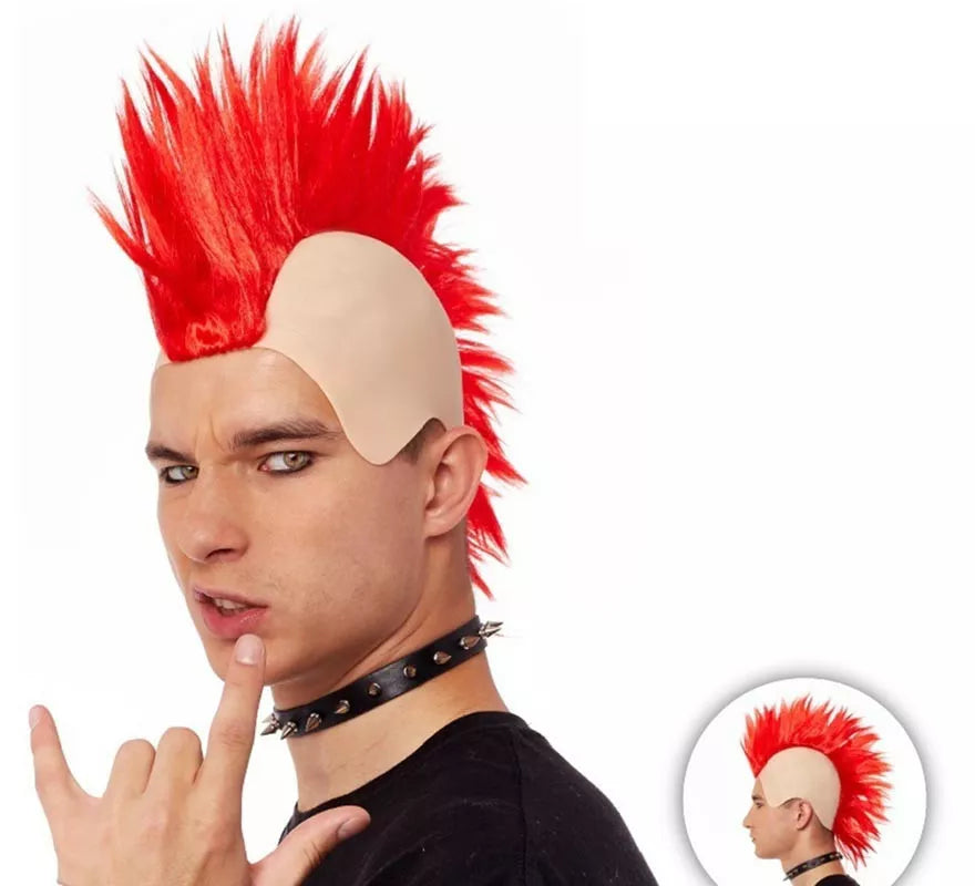 Translation missing: es.Peluca de Punky cresta rojo