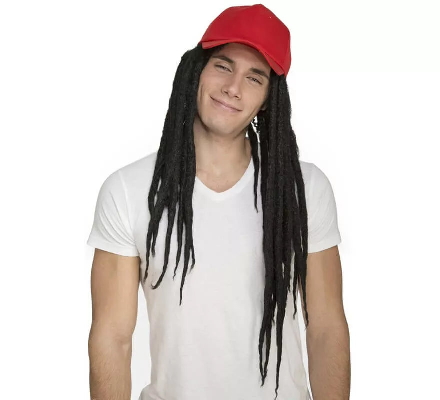 Translation missing: es.Peluca de Rastas con Gorra Roja