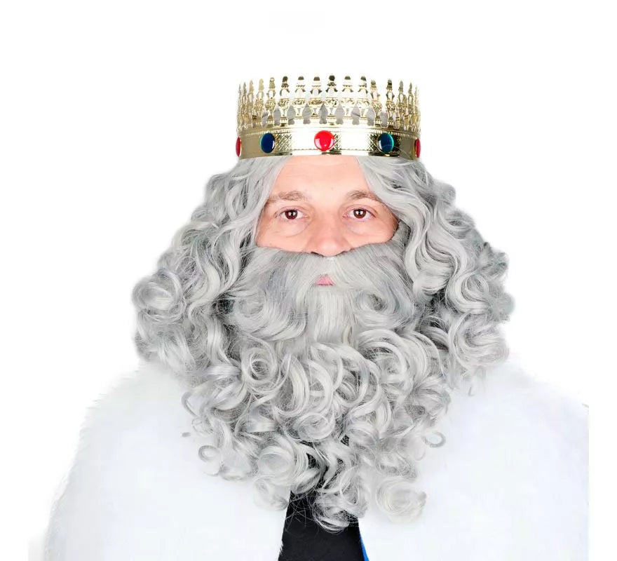 Translation missing: es.Peluca de Rey Mago con Barba gris mate