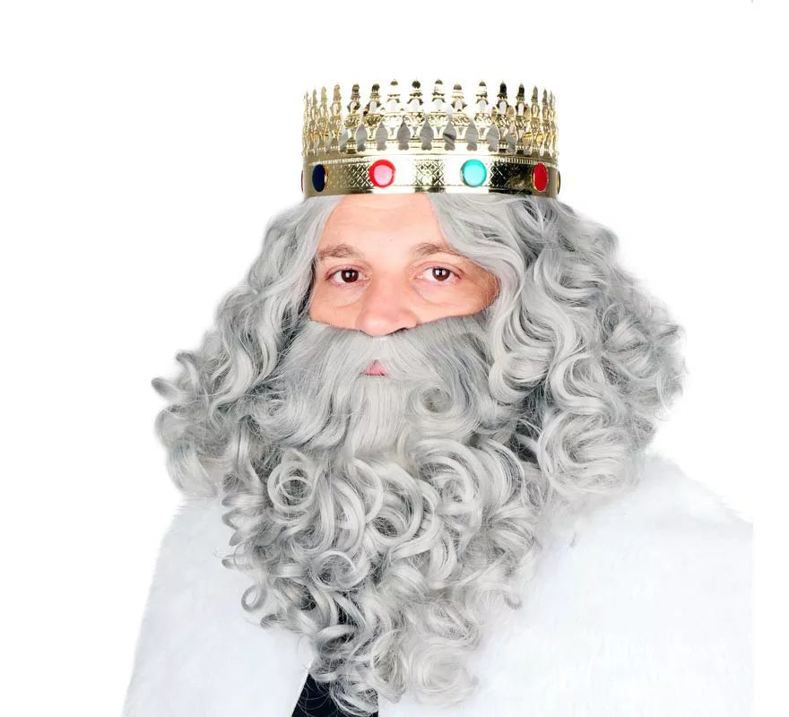Translation missing: es.Peluca de Rey Mago con Barba gris mate
