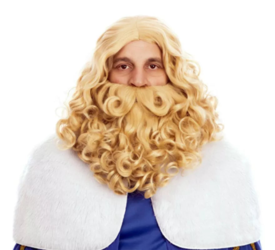 Translation missing: es.Peluca de Rey Mago con Barba rubia mate