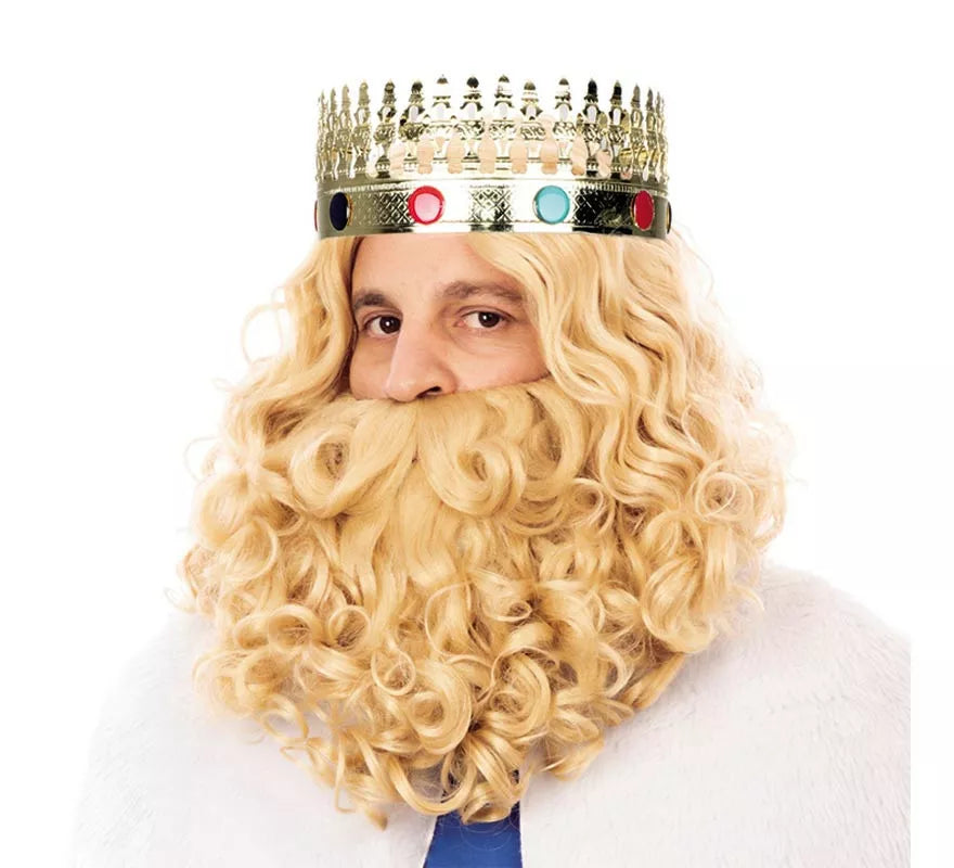 Translation missing: es.Peluca de Rey Mago con Barba rubia mate