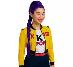 Peluca lila de Cantante K-Pop