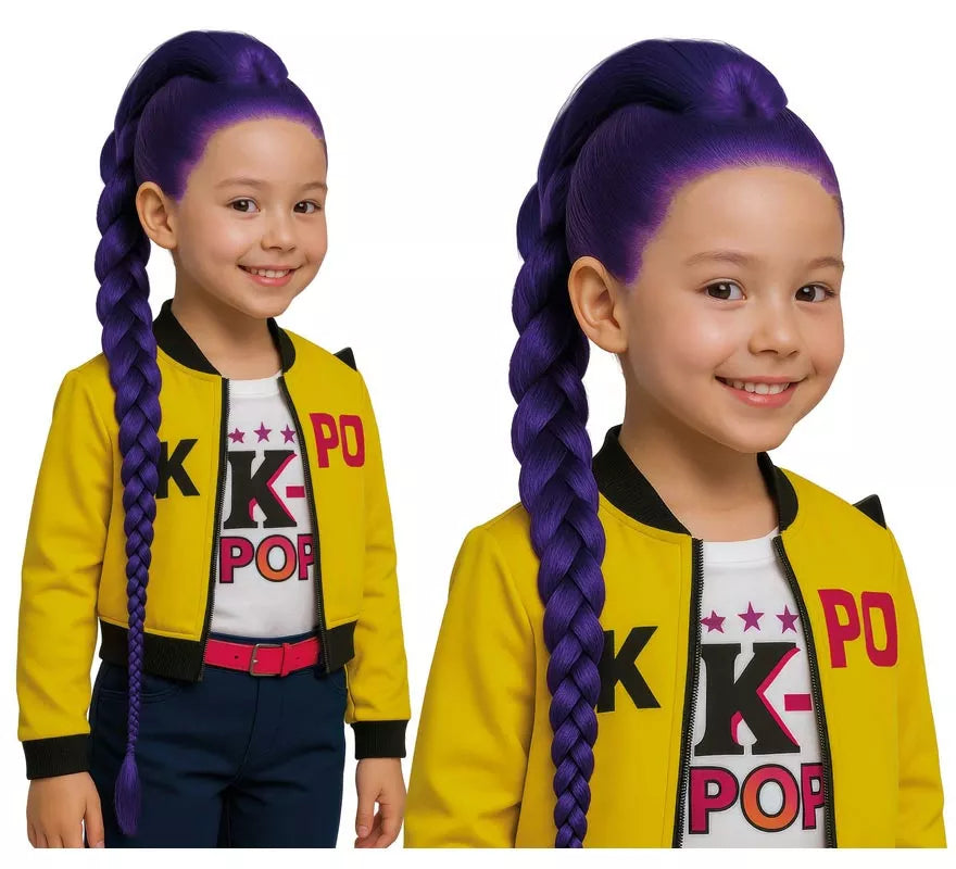 Translation missing: es.Peluca con trenza lila Cantante K-Pop