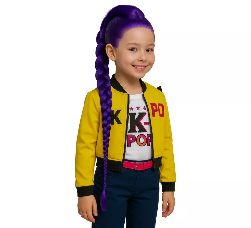 Translation missing: es.Peluca con trenza lila Cantante K-Pop