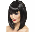 Peluca de Vampiresa Negra Corta con flequillo