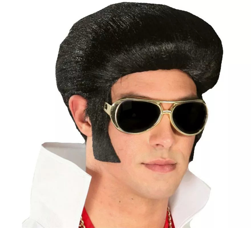 Translation missing: es.Peluca del Rey de Rock con tupé y patillas