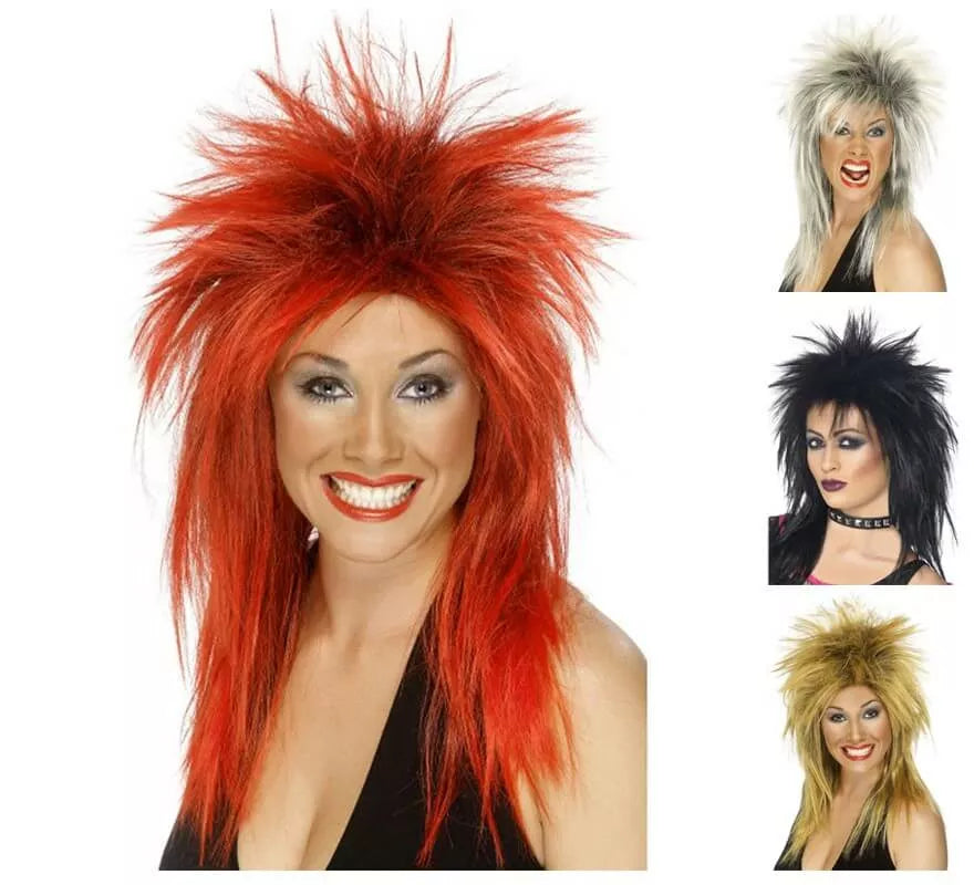 Translation missing: es.Peluca Diva del Rock de los Años 80 en varios colores