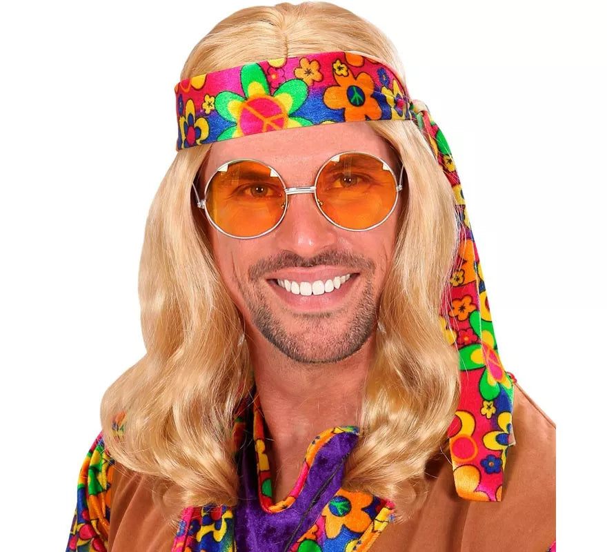 Translation missing: es.Peluca Hippie con Banda en varios colores adulto