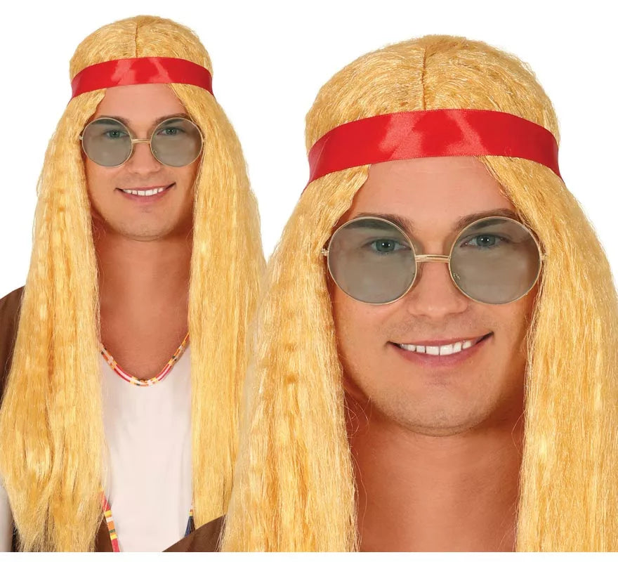 Peluca Hippie con Cinta roja