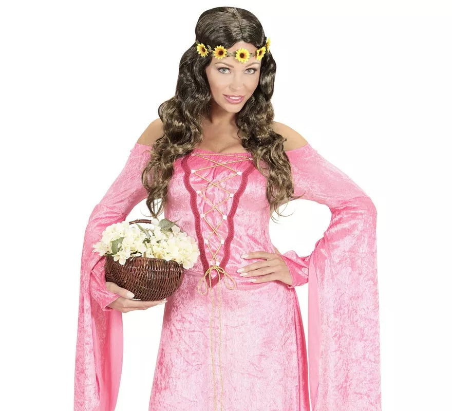 Translation missing: es.Peluca Hippie o Medieval con cinta en varios colores adulto