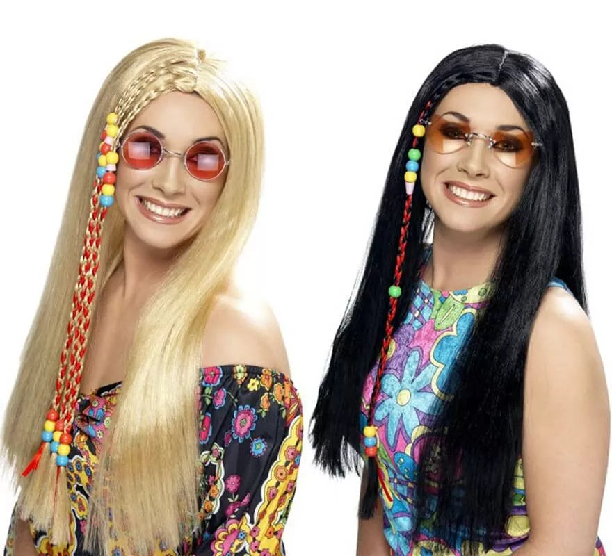 Translation missing: es.Peluca Hippy Party con Cuentas de Colores para Mujer en varios colores