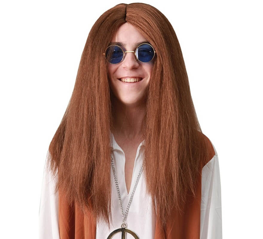 Translation missing: es.Peluca Larga Lisa Hippie con raya en medio